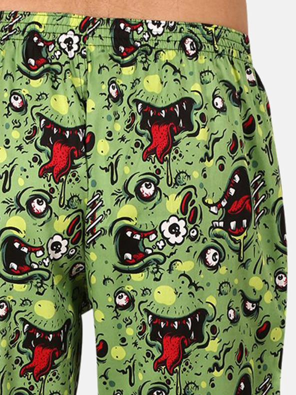 Styx Zelené pánske pyžamové nohavice Styx so vzorom