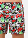 Styx Šedé a červené pánske vzorované šortky Styx premium art Melons