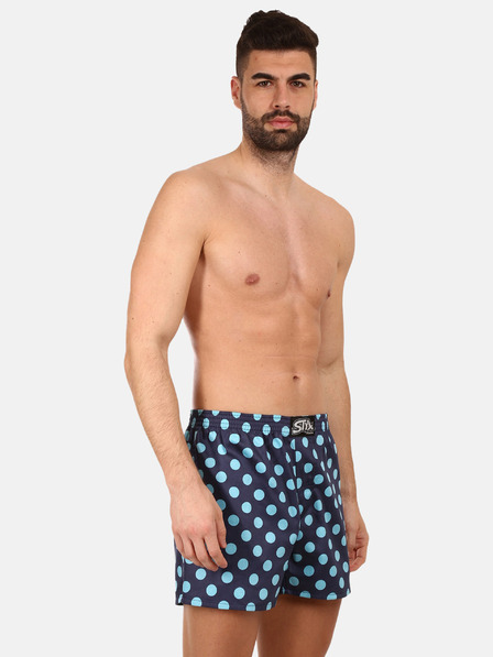 Styx Tmavomodré pánske šortky Styx premium art s bodkami