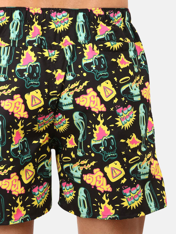 Styx Žlto-čierne pánske vzorované plavky Styx