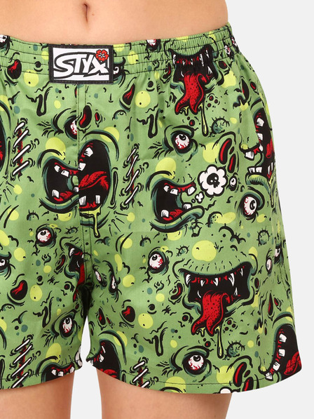 Styx Zelené dámske vzorované šortky na spanie Styx zombie