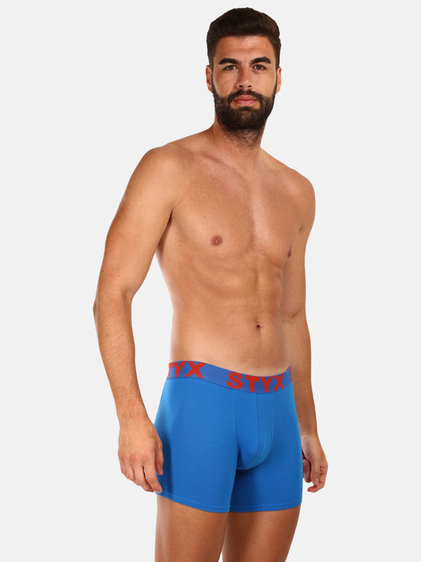 Styx Súprava troch pánskych boxeriek v modrej farbe Styx