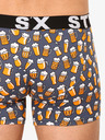 Styx Šedé pánske vzorované boxerky Styx Pivo