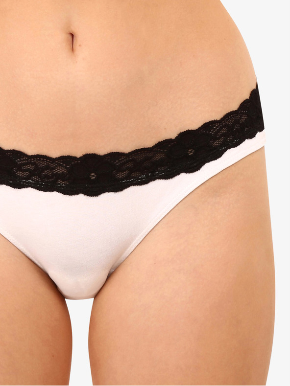 Styx Čiernobiele dámske nohavičky s čipkou Styx