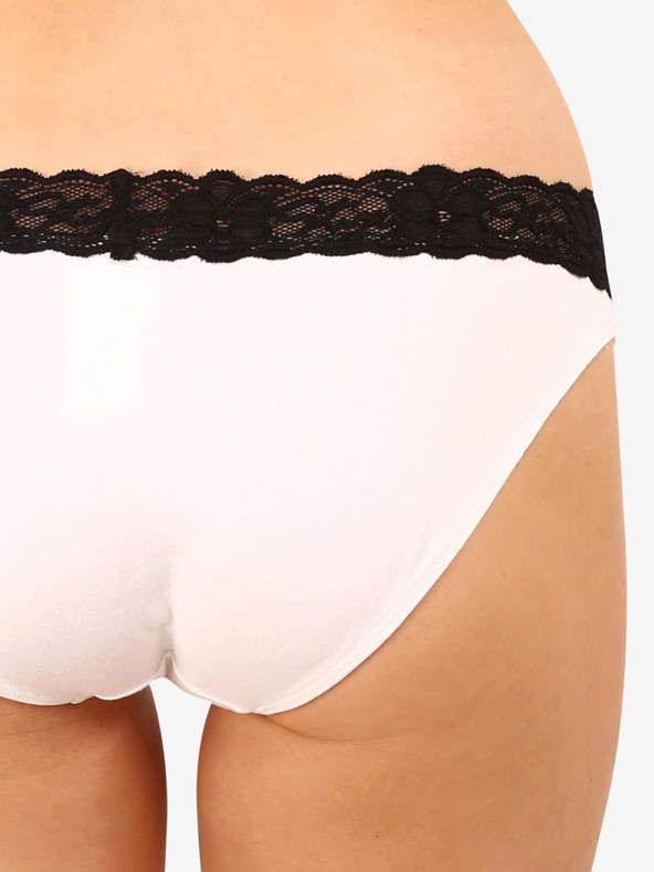 Styx Čiernobiele dámske nohavičky s čipkou Styx