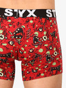 Styx Červené pánske vzorované boxerky Styx Zombie