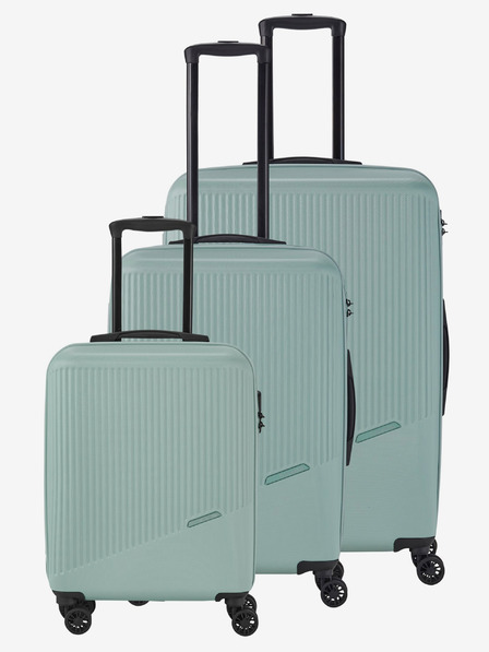 Travelite Sada troch svetozelených kufrov Travelite Bali S,M,L Mint
