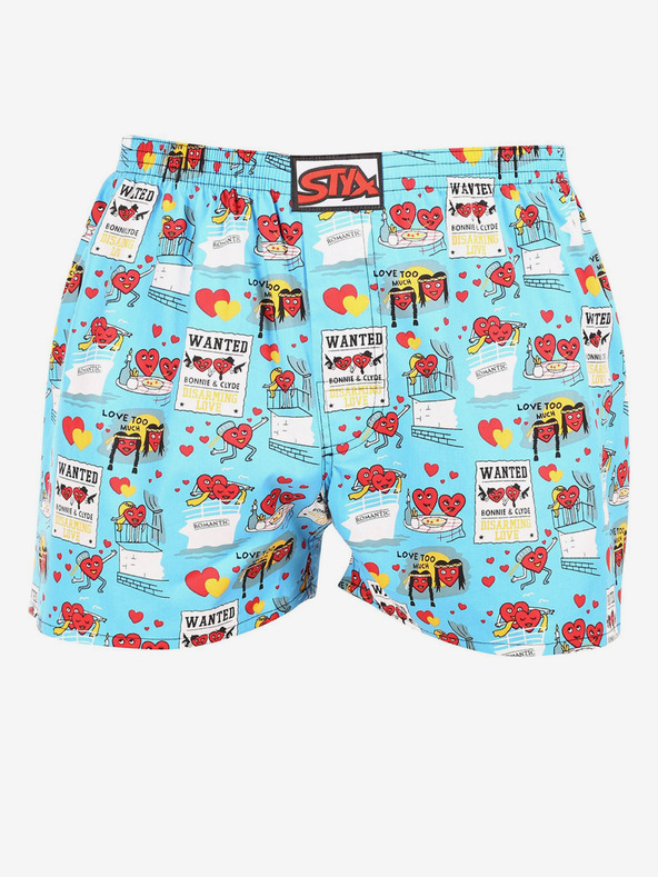 Styx Tyrkysové pánske šortky Styx Valentine's Day pairs