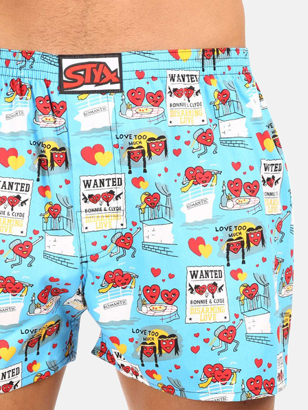 Styx Tyrkysové pánske šortky Styx Valentine's Day pairs
