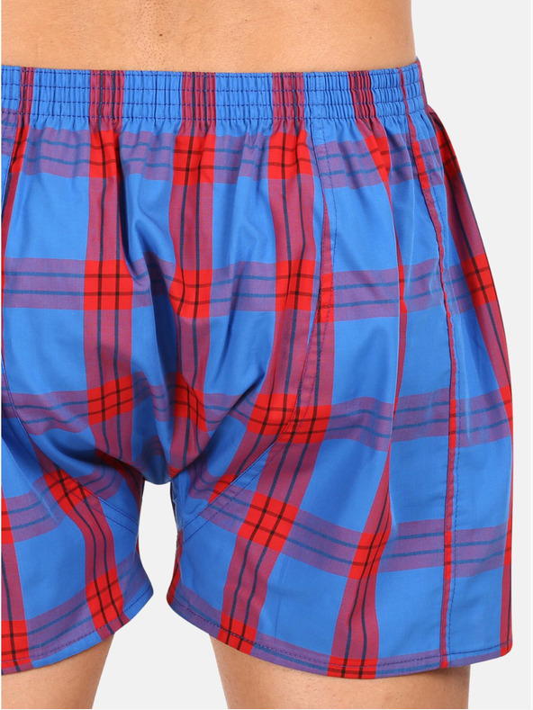 Styx Styx červené pánske kockované šortky