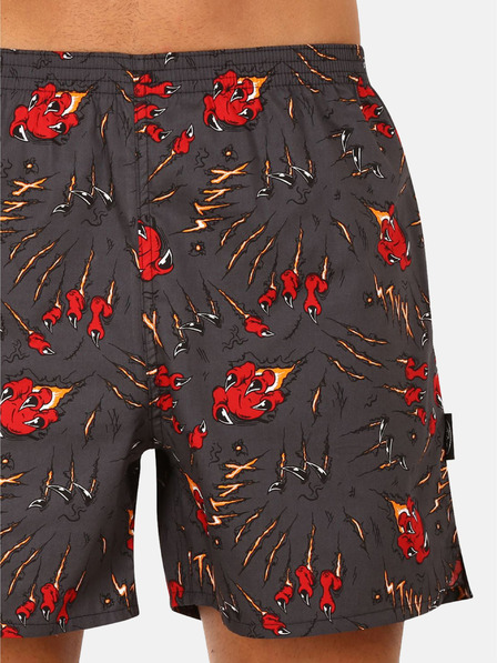 Styx Červené a čierne pánske šortky s vreckami Styx Claws