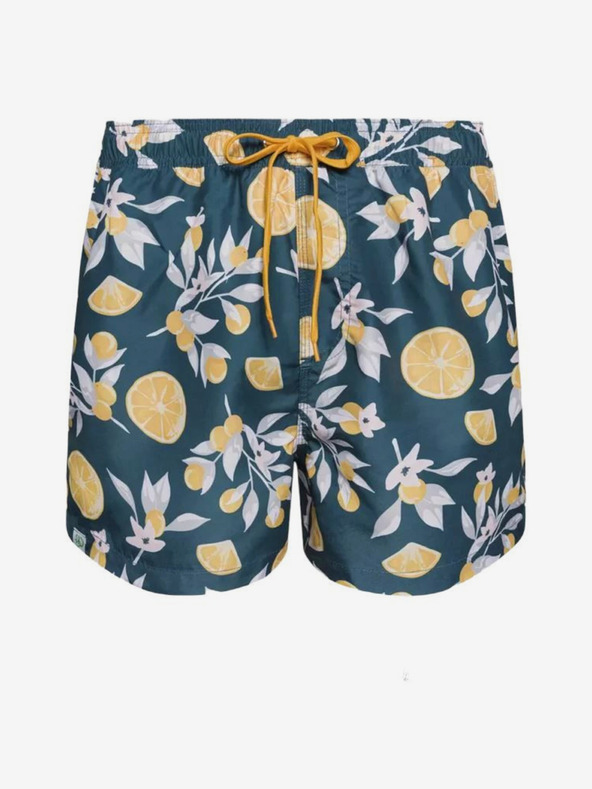 Dedoles Žlto-modré pánske veselé plavky Dedoles Pomaranče