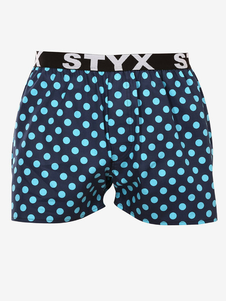 Styx Tyrkysové a modré pánske bodkované šortky Styx