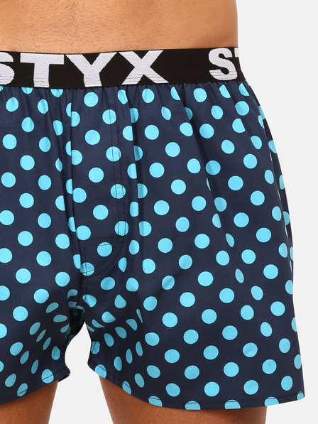Styx Tyrkysové a modré pánske bodkované šortky Styx