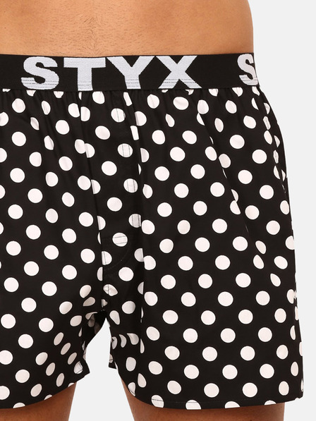 Styx Čierno-biele pánske bodkované šortky Styx Bodkované šortky