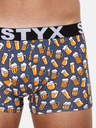 Styx Žlto-šedé pánske boxerky Styx so vzorom piva