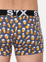 Styx Žlto-šedé pánske boxerky Styx so vzorom piva