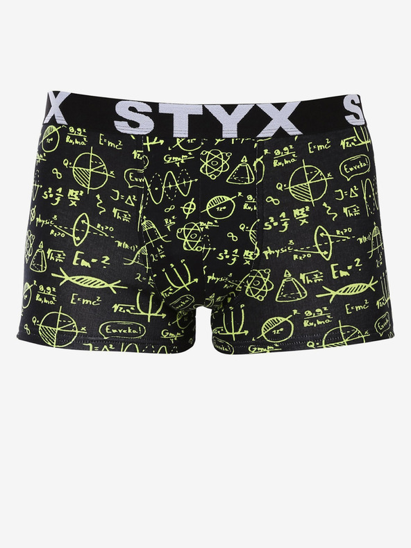 Styx Žlto-čierne pánske boxerky Styx Physics