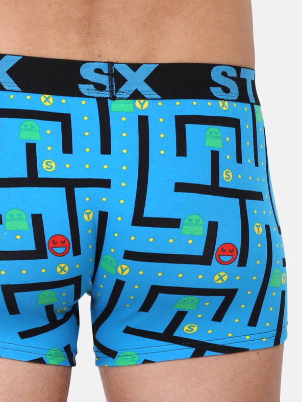 Styx Modré pánske vzorované boxerky Styx Game