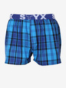 Styx Modré pánske kockované trenírky Styx