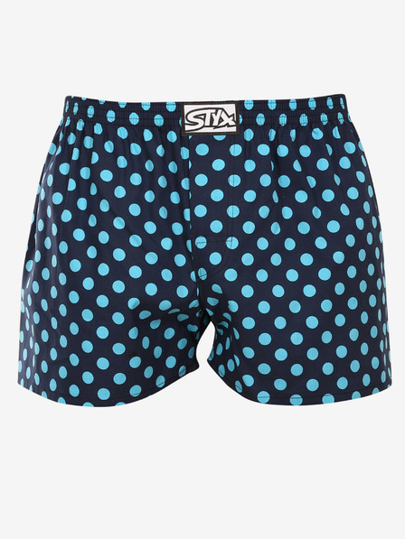 Styx Tmavomodré pánske bodkované šortky Styx