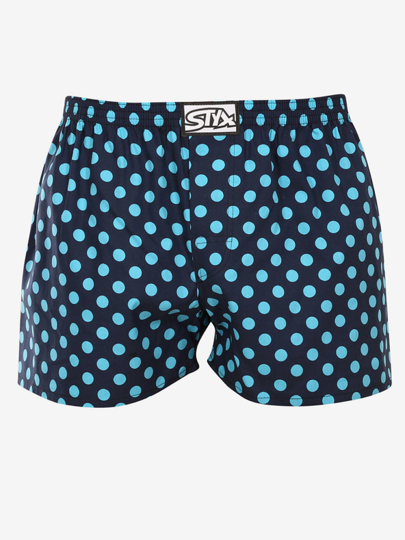Styx Tmavomodré pánske bodkované šortky Styx