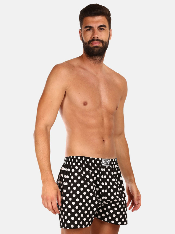 Styx Čierno-biele pánske bodkované šortky Styx Bodkované šortky