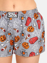 Styx Oranžovo-sivé dámske šortky Styx s rakvou na Halloween
