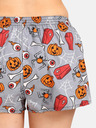 Styx Oranžovo-sivé dámske šortky Styx s rakvou na Halloween