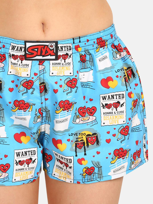Styx Svetlomodré dámske valentínske šortky Styx