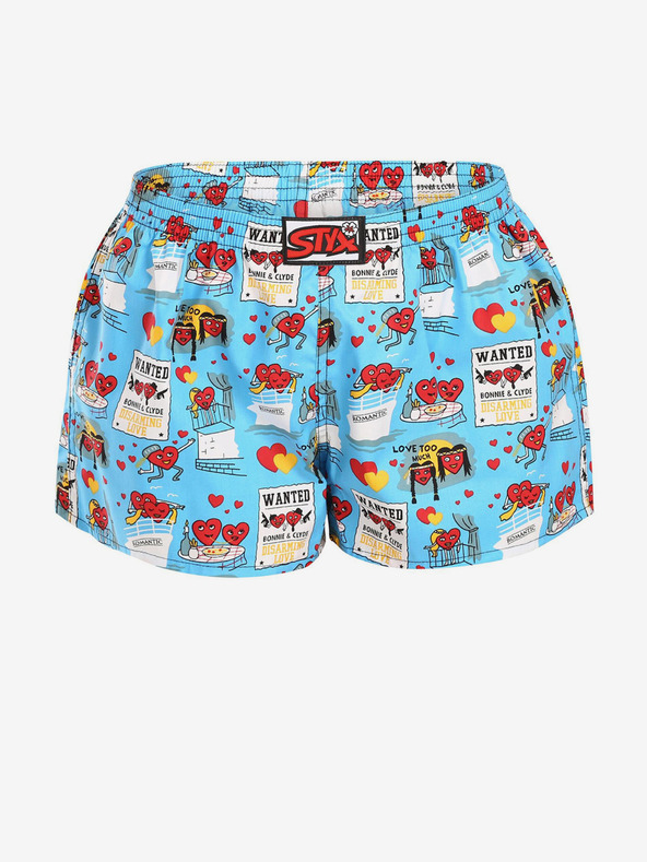 Styx Svetlomodré dámske valentínske šortky Styx
