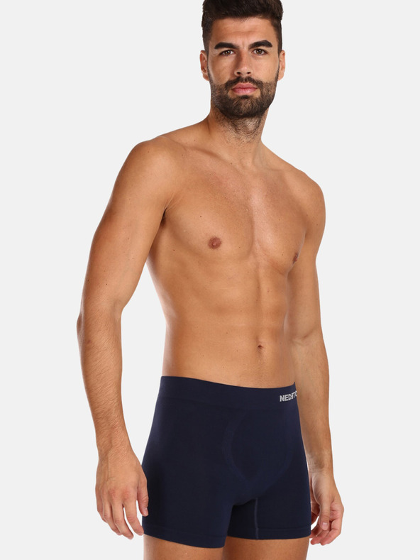 Nedeto Tmavomodré pánske bezšvové bambusové boxerky Nedeto