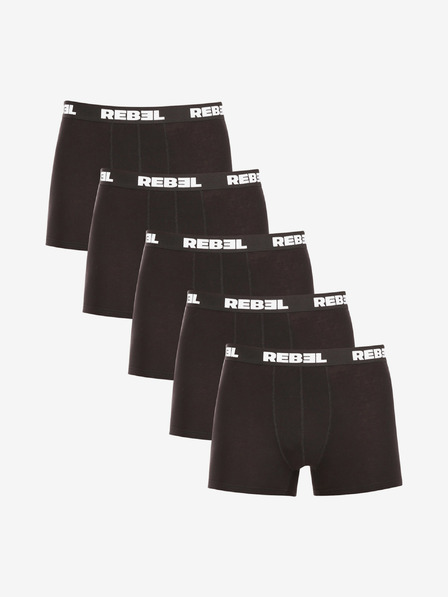 Nedeto Súprava piatich pánskych boxeriek v čiernej farbe Nedeto Rebel