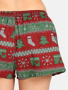 Styx Zeleno-červené dámske vianočné pletené šortky Styx Christmas