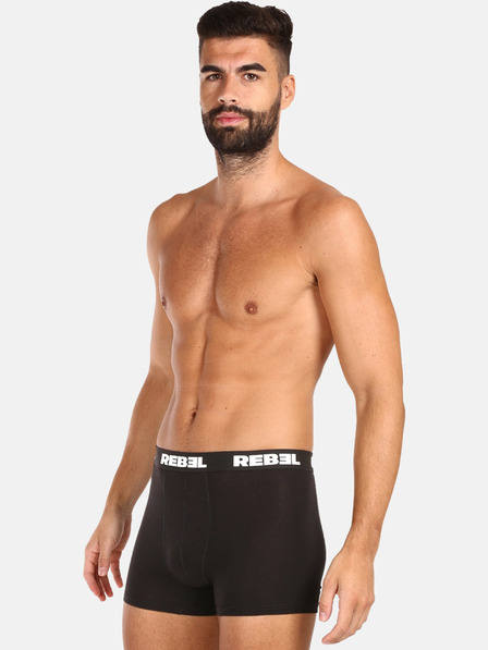 Nedeto Súprava troch pánskych boxeriek v čiernej farbe Nedeto Rebel