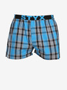 Styx Modré pánske kockované šortky Styx