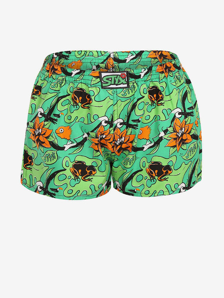 Styx Zelené dámske vzorované šortky Styx art Tropic