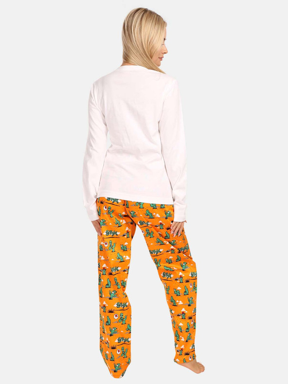 Styx Oranžovo-biele dámske pyžamo Styx Cactus
