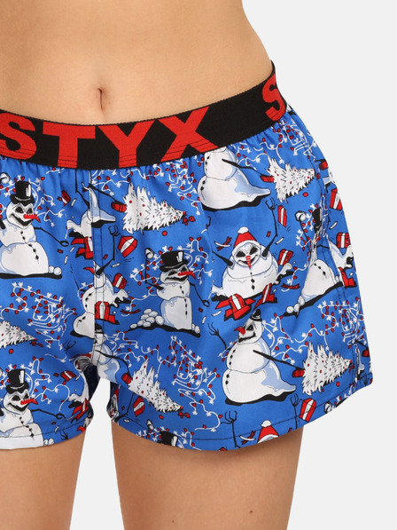 Styx Dámske šortky Styx art sports rubber Vianočné snehuliaci