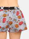 Styx Oranžové a sivé dámske vzorované šortky na spanie Styx halloweenske truhly