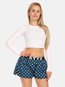 Styx Tmavomodré dámske bodkované šortky na spanie Styx Polka Dots