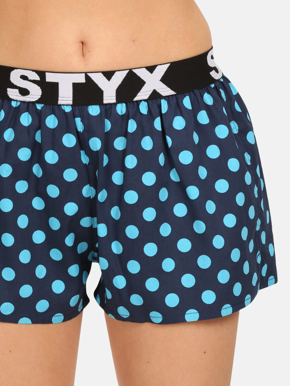 Styx Tmavomodré dámske bodkované šortky na spanie Styx Polka Dots