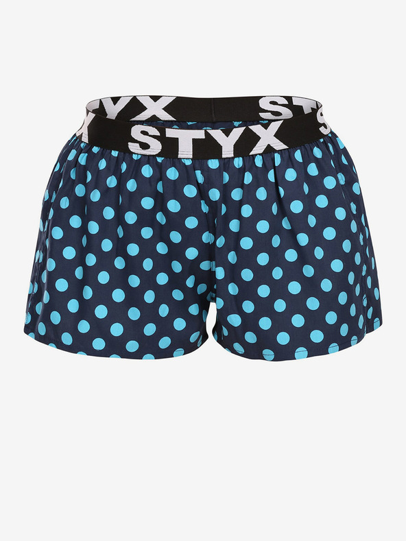 Styx Tmavomodré dámske bodkované šortky na spanie Styx Polka Dots