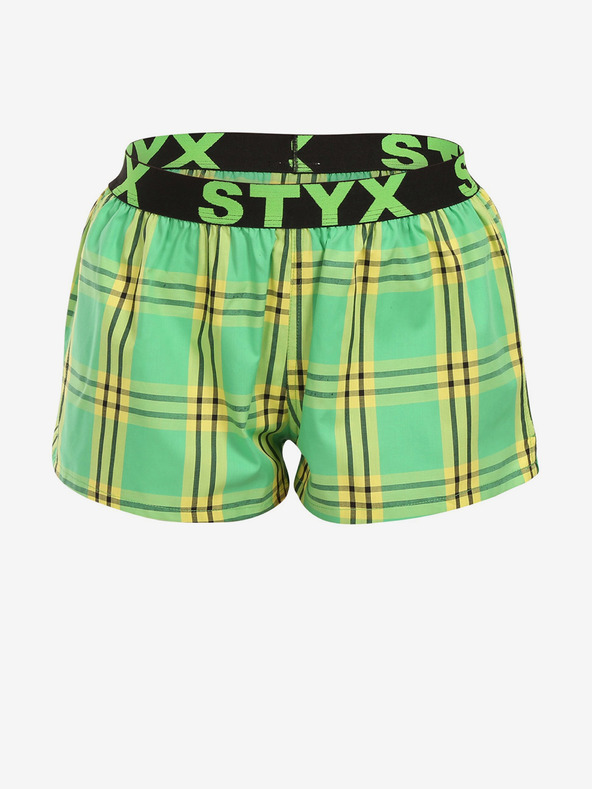 Styx Zelené dámske kockované šortky Styx