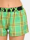 Styx Zelené dámske kockované šortky Styx