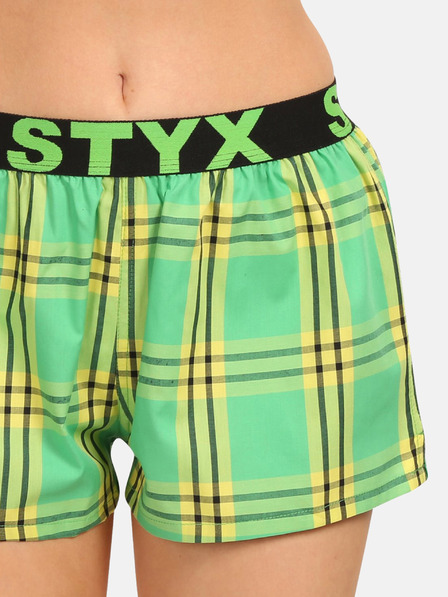 Styx Zelené dámske kockované šortky Styx