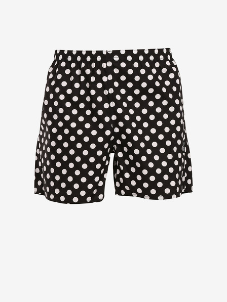 Styx Bielo-čierne pánske domáce šortky Styx Polka Dot s vreckami