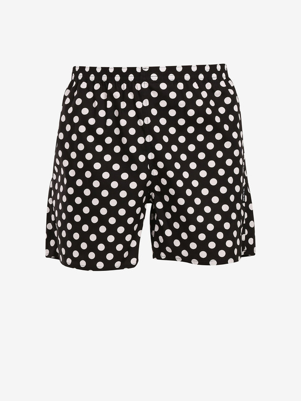 Styx Bielo-čierne pánske domáce šortky Styx Polka Dot s vreckami