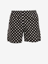 Styx Bielo-čierne pánske domáce šortky Styx Polka Dot s vreckami