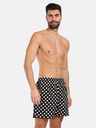 Styx Bielo-čierne pánske domáce šortky Styx Polka Dot s vreckami
